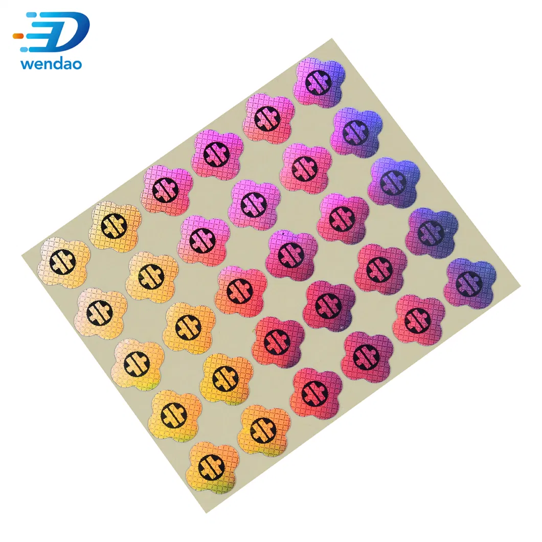 Custom Adhesive Sticker Transparent Laser Hologram Heat Film Label Sticker